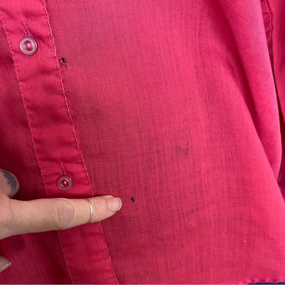 Vintage Cherry Stix ltd Pink Button down Polycotton Top. 1960’s. Large. Pockets. - Picture 13 of 16